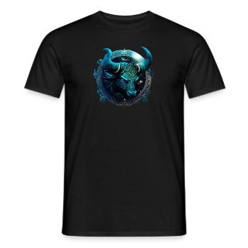 Portez votre signe du zodiaque astrologique avec fierté: Taureau - T-shirt homme - noir - Devant - AI Model Male 178 light (178cm)