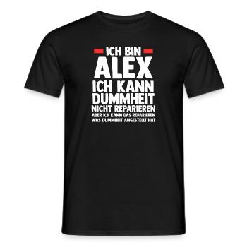 Alex - Männer T-Shirt - Schwarz - Vorne - AI Model Male 178 light (178cm)
