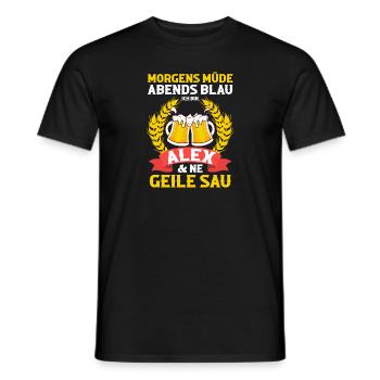 Alex - Männer T-Shirt - Schwarz - Vorne - AI Model Male 178 light (178cm)