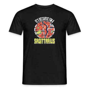 It's Because I'm A SAGITTARIUS Retro Funny - Männer T-Shirt - Schwarz - Vorne - AI Model Male 178 light (178cm)