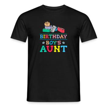 Blocs de construction de la tante du garçon d’anniversaire - T-shirt homme - noir - Devant - AI Model Male 178 light (178cm)
