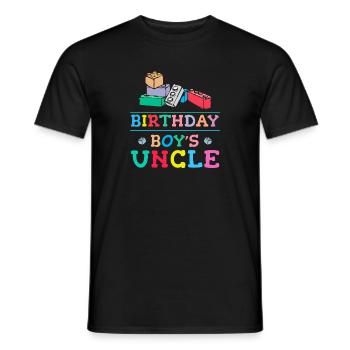 Oncle du garçon d’anniversaire Bauklötze - T-shirt homme - noir - Devant - AI Model Male 178 light (178cm)