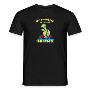 Turtles Sea turtles - Men's T-Shirt - black - Front - AI Model Male 178 light (178cm)