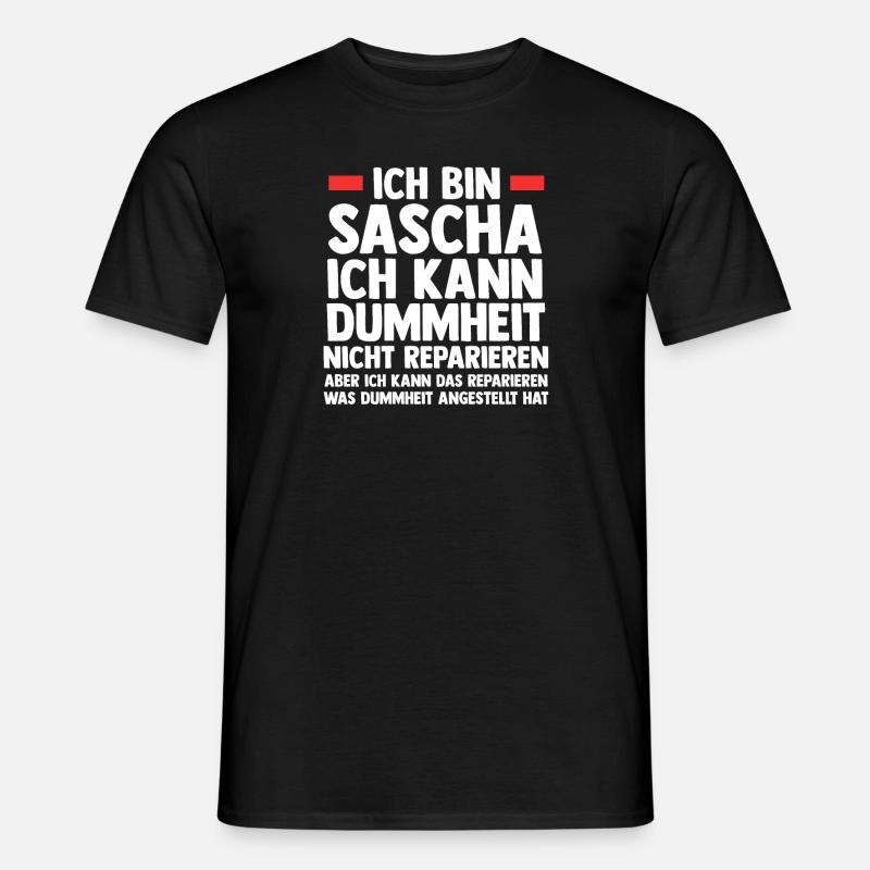 Sascha - Männer T-Shirt - Schwarz