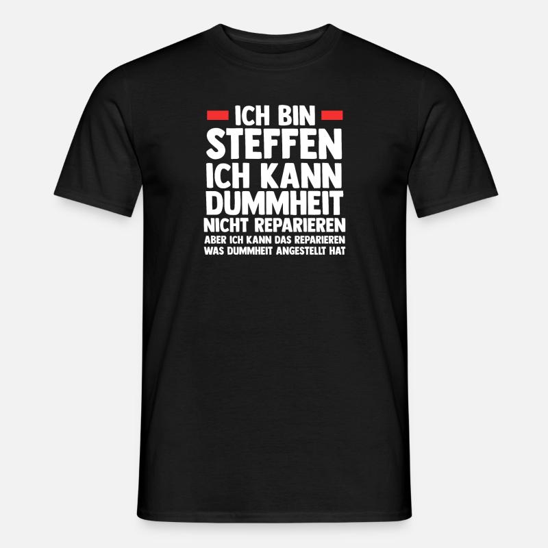 Steffen - Männer T-Shirt - Schwarz