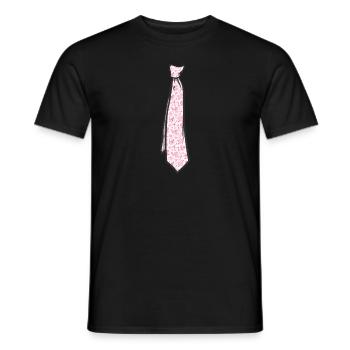 Valentines Neck Tie Heart for Youth Kids Boys - Men's T-Shirt - black - Front - AI Model Male 178 light (178cm)