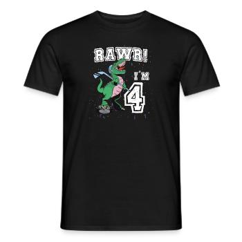 Rawr I'm 4 4th Birthday Party T Rex Dinosaurier - Männer T-Shirt - Schwarz - Vorne - AI Model Male 178 light (178cm)