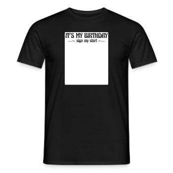 Sign my Shirt Birthday Groovy Party Ice Breaker - Männer T-Shirt - Schwarz - Vorne - AI Model Male 178 light (178cm)