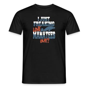 I Just Freaking Love Manatees Retro Wildlife - Männer T-Shirt - Schwarz - Vorne - AI Model Male 178 light (178cm)