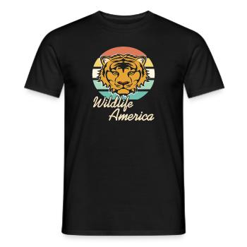 Wildlife America Retro Tiger Animal Lover Designs - Men's T-Shirt - black - Front - AI Model Male 178 light (178cm)