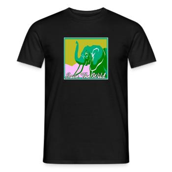 Save The Wild Retro Elephant Animal Lover Designs - Men's T-Shirt - black - Front - AI Model Male 178 light (178cm)
