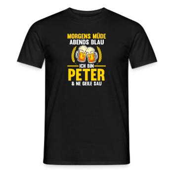 Peter - Männer T-Shirt - Schwarz - Vorne - AI Model Male 178 light (178cm)