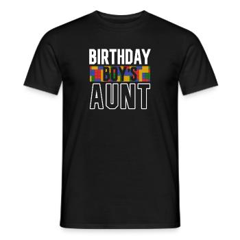Blocs de construction de la tante du garçon d’anniversaire - T-shirt homme - noir - Devant - AI Model Male 178 light (178cm)