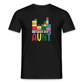 Blocs de construction de la tante du garçon d’anniversaire - T-shirt homme - noir - Devant - AI Model Male 178 light (178cm)