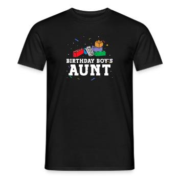 Building blocks of the birthday boy's aunt - Men's T-Shirt - black - Front - AI Model Male 178 light (178cm)