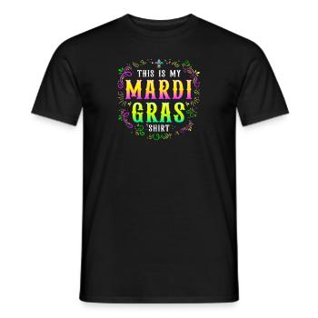 Mardi Gras Funny Party Costume This is my Mardi - Men's T-Shirt - black - Front - AI Model Male 178 light (178cm)