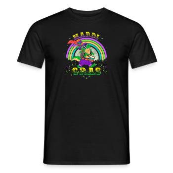 2023 Mardi Gras Party Hat T Rex Drummer Mardi - Men's T-Shirt - black - Front - AI Model Male 178 light (178cm)
