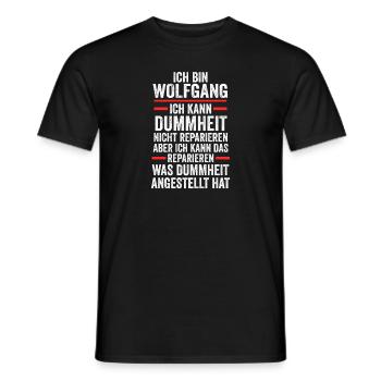 Wolfgang - Männer T-Shirt - Schwarz - Vorne - AI Model Male 178 light (178cm)