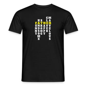 Father funny handsome strong happy clever - Men's T-Shirt - black - Front - AI Model Male 178 light (178cm)