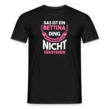 Bettina - Männer T-Shirt - Schwarz - Vorne - AI Model Male 178 light (178cm)