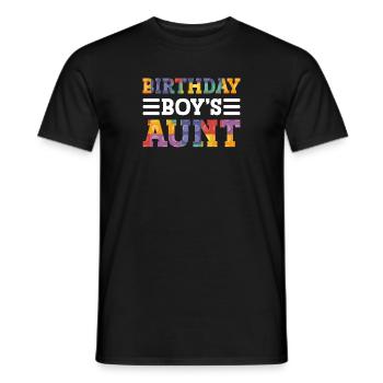 Blocs de construction de la tante du garçon d’anniversaire - T-shirt homme - noir - Devant - AI Model Male 178 light (178cm)