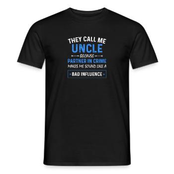Ils m’appellent Oncle parce que partenaire dans le crime - T-shirt homme - noir - Devant - AI Model Male 178 light (178cm)