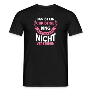 Christine - Männer T-Shirt - Schwarz - Vorne - AI Model Male 178 light (178cm)