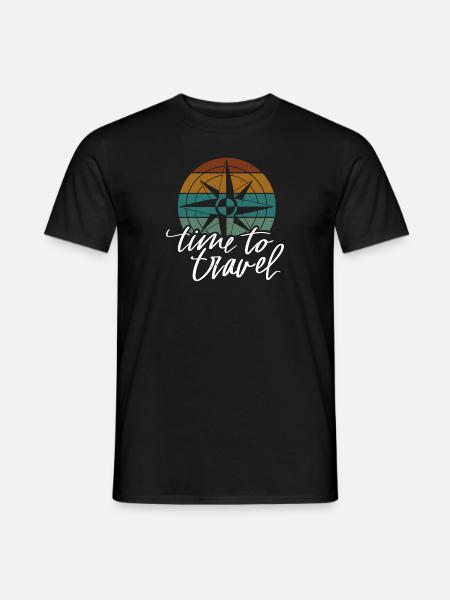 Reise Spruch Time to travel - Männer T-Shirt - Schwarz