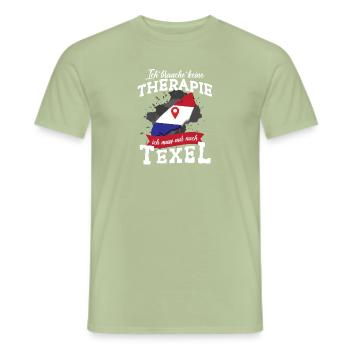 Texel Therapie Nordholland Niederland Urlaub Insel - Männer T-Shirt - Sage - Vorne - AI Model Male 178 light (178cm)