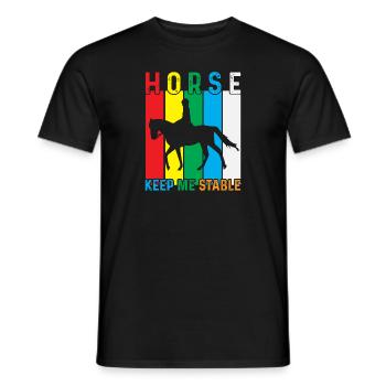 The horse keeps me stable - Men's T-Shirt - black - Front - AI Model Male 178 light (178cm)