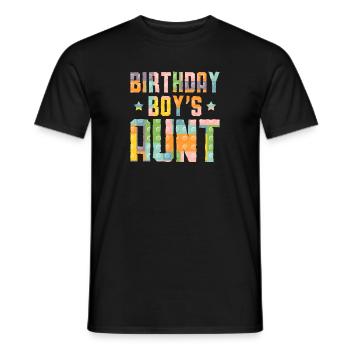Blocs de construction de la tante du garçon d’anniversaire - T-shirt homme - noir - Devant - AI Model Male 178 light (178cm)