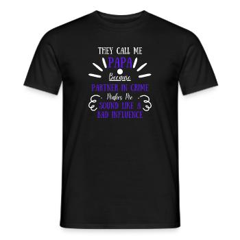 They Call Me Papa Because Partner In Crime Sounds - Men's T-Shirt - black - Front - AI Model Male 178 light (178cm)