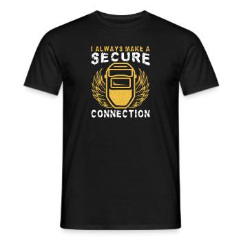 Je fais toujours une connexion sécurisée Idée cadeau soudeur - T-shirt homme - noir - Devant - AI Model Male 178 light (178cm)