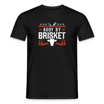 Body of Brisket - Funny bbq smoker - Men's T-Shirt - black - Front - AI Model Male 178 light (178cm)