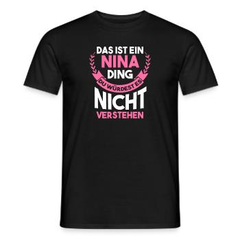 Vorname Nina - Männer T-Shirt - Schwarz - Vorne - AI Model Male 178 light (178cm)