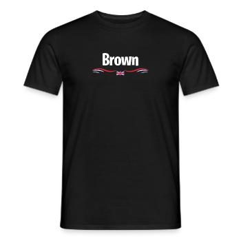 UK Flag Brown England Men British Birthday Name - Männer T-Shirt - Schwarz - Vorne - AI Model Male 178 light (178cm)