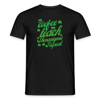 coffee teach shenanigans repeat, funny coffee - T-shirt homme - noir - Devant - AI Model Male 178 light (178cm)
