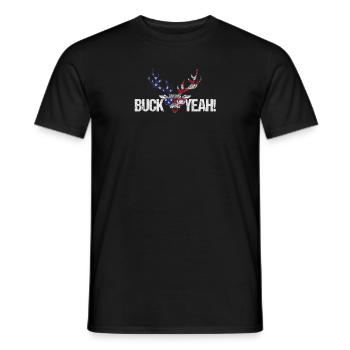 Buck Yeah Deer lustige 4. Juli Brille T Shirt Jung - Männer T-Shirt - Schwarz - Vorne - AI Model Male 178 light (178cm)