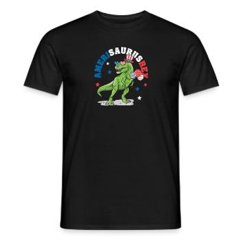 Dinosaure 4 juillet US Amerisaurus T Rex Amérique - T-shirt homme - noir - Devant - AI Model Male 178 light (178cm)