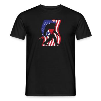 Feux d’artifice Bigfoot 4 juillet Funny Sasquatch - T-shirt homme - noir - Devant - AI Model Male 178 light (178cm)