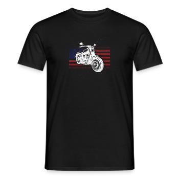Patriotic Motorcycle Vintage American US - Men's T-Shirt - black - Front - AI Model Male 178 light (178cm)