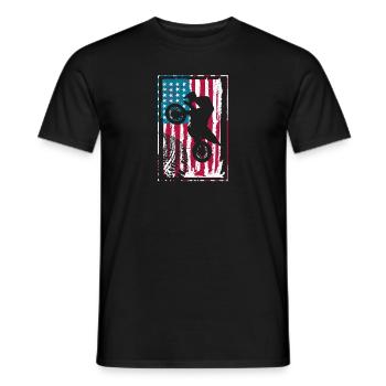 Dirt Bike USA Flagge Vintage Motocross amerika - Männer T-Shirt - Schwarz - Vorne - AI Model Male 178 light (178cm)