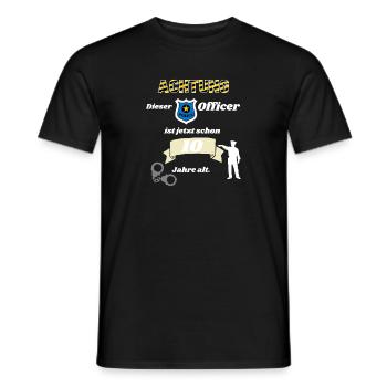 Polizei - 10. Geburtstag, für alle Polizeifans - Männer T-Shirt - Schwarz - Vorne - AI Model Male 178 light (178cm)