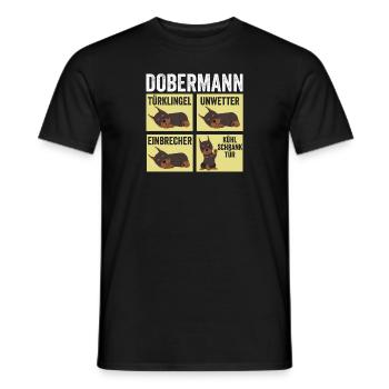 Hund Doberman - Männer T-Shirt - Schwarz - Vorne - AI Model Male 178 light (178cm)