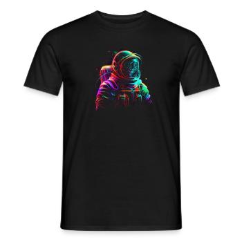 Outer Space Line Art Coloré Fun Spaceman - T-shirt homme - noir - Devant - AI Model Male 178 light (178cm)