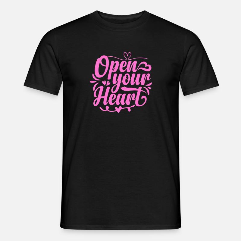 Open your heart - Männer T-Shirt - Schwarz