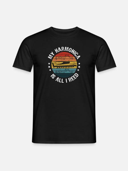 Min mundharmonika er alt, hvad jeg siv, mundharmonikaspiller gave - Mænd T-shirt - sort