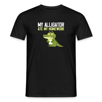 My alligator ate my homework - Männer T-Shirt - Schwarz - Vorne - AI Model Male 178 light (178cm)