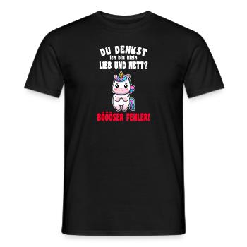 Du Denkst Ich Bin Klein Lieb Und Nett Einhorn - Männer T-Shirt - Schwarz - Vorne - AI Model Male 178 light (178cm)