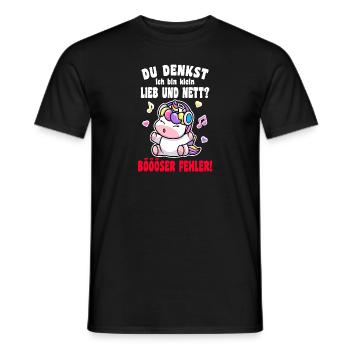 Du Denkst Ich Bin Klein Lieb Und Nett Einhorn - Männer T-Shirt - Schwarz - Vorne - AI Model Male 178 light (178cm)